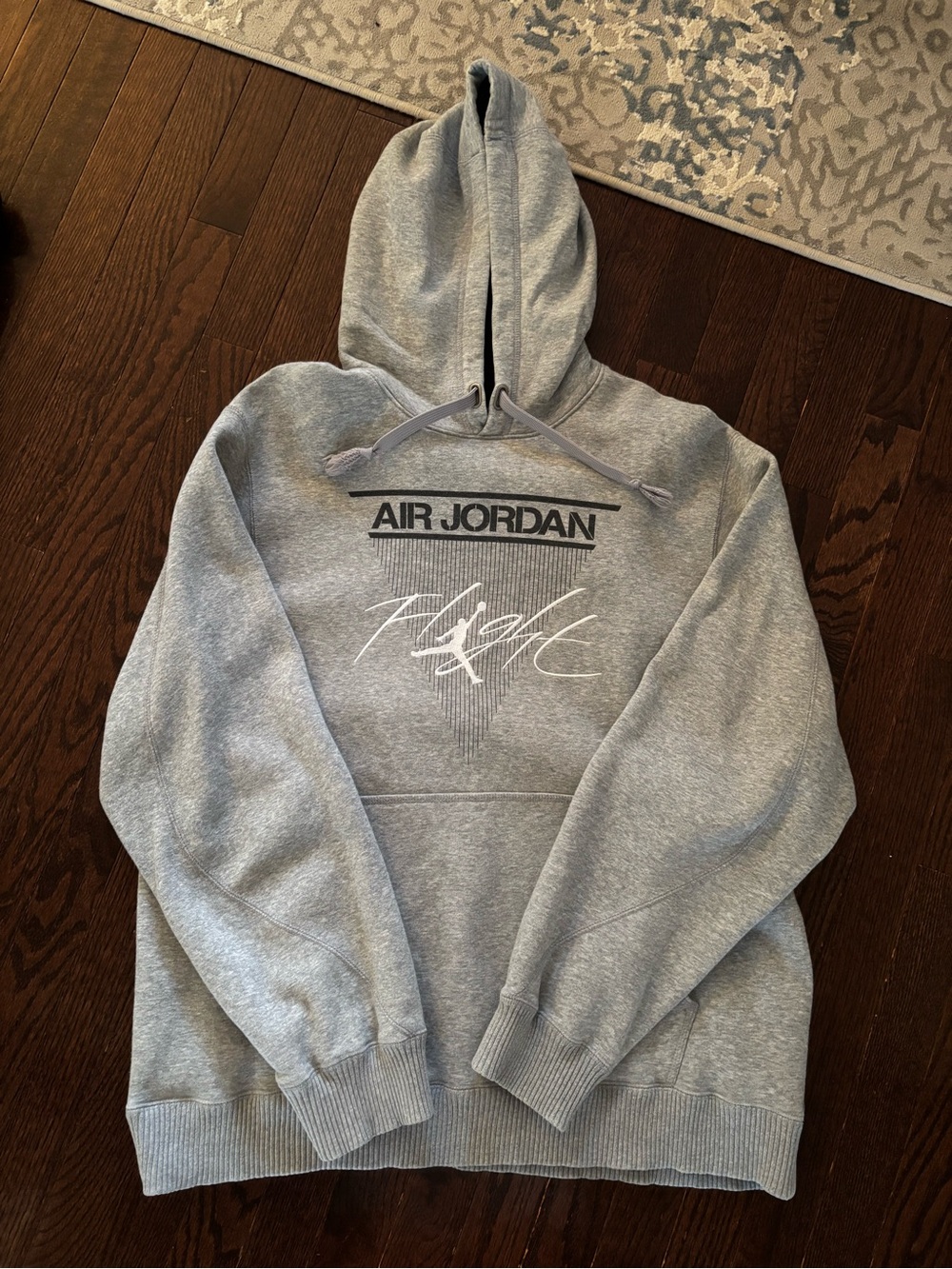Jordan Gray Pullover Hoodie with Air Jordan Flight Graphic